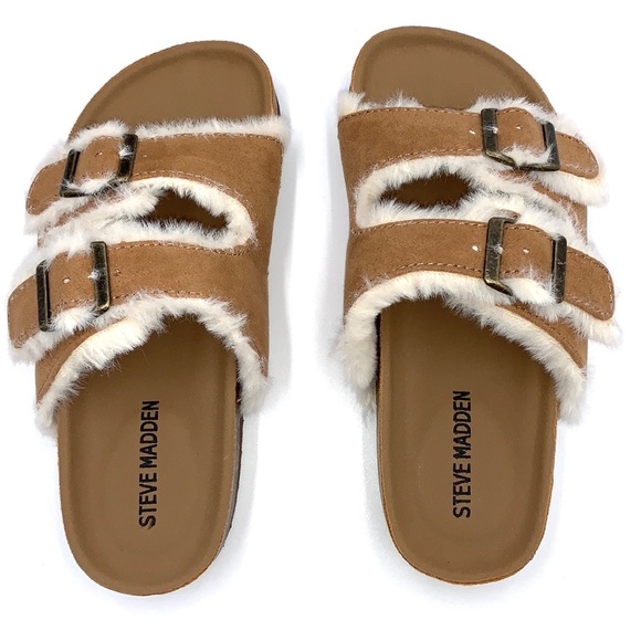 Steve Madden Faux Fur Slide Sandal Size 13 - Picture 3 of 15
